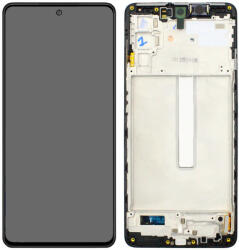Samsung Galaxy M52s LCD + érintőpanel kerettel, fekete, gyári, SM-M526