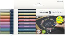 Schneider Metálfényű rollertoll készlet, 0, 4 mm, SCHNEIDER "Paint-It 050" 8 különböző szín (TSC050V8) - officesprint
