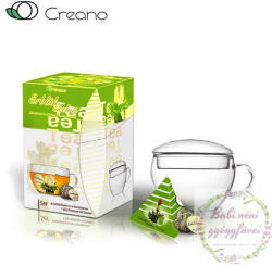 Creano virágzó tea szett csészével és 8 db virágzó zöld teával