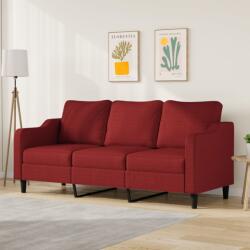 vidaXL Canapea cu 3 locuri, roșu vin, 180 cm, material textil (348959) Canapea