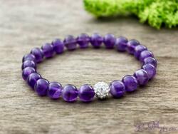 R. M. ékszer Ametiszt ásvány karkötő kristály gömbbel (3750-RM-15)