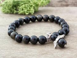 R. M. ékszer Angyal obszidián ásvány karkötő (7057-RM-15)