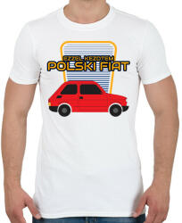 printfashion Polski Fiat - ezzel kezdtem - Férfi póló - Fehér (10997977)