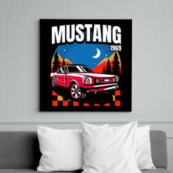 printfashion Mustang mach 1969 - Vászonkép - Fekete (11010918)