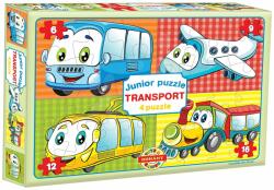 Dohány Puzzle Junior Transport 4 Dohány Mijloace de transport 6-9-12-16 piese de la vârsta de 24 de luni (DH502030)
