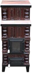 eSemineu Brown terracotta stove with marble 7kW