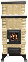 eSemineu Terracotta stove Cream/Rustic with marble 7kW
