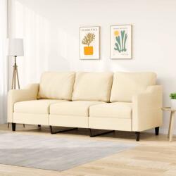vidaXL Canapea cu 3 locuri, crem, 210 cm, material textil (348963) Canapea