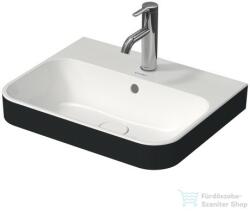 Duravit HAPPY D. 2 PLUS 50x40 cm-es ráültethető csiszolt mosdó Wondergliss bevonattal, fehér/antracit matt 23605061001 (23605061001)