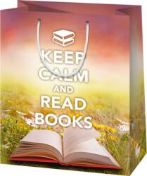 Cardex Keep Calm and Read Books felirattal ellátott nagy méretű ajándéktáska 27x14x33cm (28038) - innotechshop
