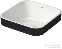 Duravit HAPPY D. 2 PLUS 40x40 cm-es ráültethető csiszolt mosdó Wondergliss bevonattal, fehér/antracit matt, 23594061001 (23594061001)