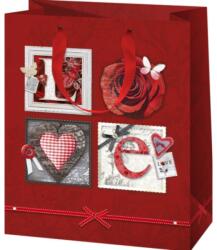Cardex Love rózsa mintás közepes méretű ajándéktáska 18x23x10cm-es (26199) - innotechshop