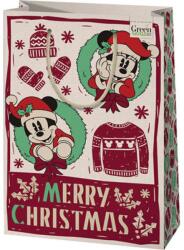 Cardex Green Grass Mickey egér karácsonyi nagy méretű prémium ajándéktáska 26x14x33cm (39543C) - innotechshop