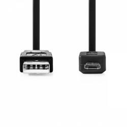 Nedis USB - micro USB lapos kábel - USB 2.0 - 1, 0 m (CCGP60505BK10)