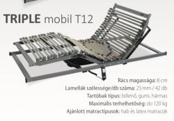 Materasso Triple Mobil T12 (42) fej-láb emelős, elektromos, rugalmas ágyrács 100x200