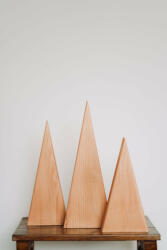Bubuland Decoratiune brad din lemn, set 3 braduti cupru