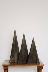 Bubuland Decoratiune brad din lemn, set 3 braduti negri