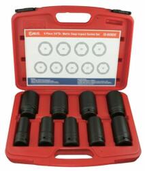 Genius Tools Tools légkulcsfej készlet hosszú, metrikus 3/4", 9 darabos (IS-609DE)