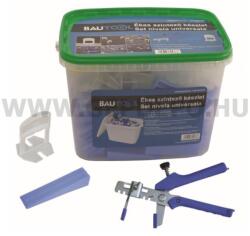 BauTool ékes szintező készlet (100 db ék, 100 db 1mm/0-12mm kapu, 1 db fogó) (1501205100) - gepdepo
