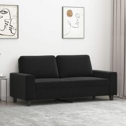 vidaXL Canapea cu 2 locuri, negru, 140 cm, țesătură microfibră (348984) Canapea