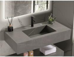 Inter Ceramic Мивка за баня PIETRA / ICL 12049/80G, стенен монтаж, кварц, сив мат, 80x50x18см (12049/80G)