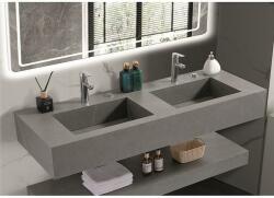 Inter Ceramic Мивка за баня PIETRA / ICL 12049/140G, стенен монтаж, кварц, сив, 140x50x18см (12049/140G)
