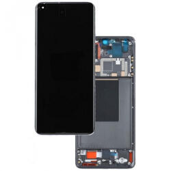 Xiaomi 12 Lite 5G LCD Kijelző+Érintőpanel+Előlap Keret, Fekete, Black (56000300L900) Service Pack