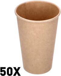Eldobható papír pohár 3, 3dl 80mm 50db 76433 kraft barna 330ml