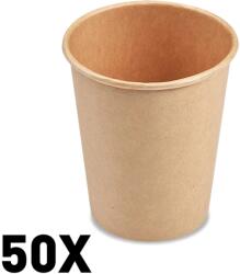Eldobható papír pohár 2, 8dl 80mm 50db 76428 kraft barna 280ml