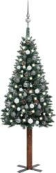 vidaXL Vékony karácsonyfa LED fényekkel és gömb szettel 150 cm (3077911)