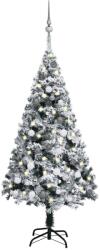 vidaXL Műkarácsonyfa LED fényekkel és gömb szettel 150 cm (3077915)
