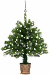 vidaXL Műkarácsonyfa LED fényekkel és gömb szettel 65 cm (3077723)