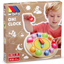 Molto Nature Oh! Clock formaillesztő óra fa játék