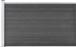 vidaXL Set de panouri de gard, negru, 175x105 cm, WPC (148976) - vidaxl