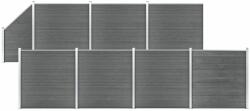 vidaXL Set panouri gard, 7 pătrate + 1 oblic, gri, 1311x186 cm, WPC (3053239) - comfy