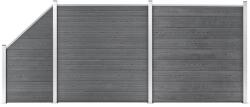 vidaXL Set panouri gard, 2 pătrate + 1 oblic, gri, 446 x 186 cm, WPC (3053234) - comfy