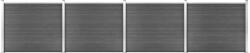 vidaXL Set panouri gard, 699x146 cm, negru, WPC (3070461) - vidaxl