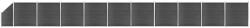 vidaXL Set de panouri de gard, negru, 1830x(105-186) cm, WPC (3070446) - vidaxl