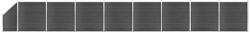 vidaXL Set de panouri de gard, negru, 1484x(105-186) cm, WPC (3070444) - vidaxl