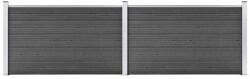 vidaXL Set de panouri de gard, negru, 353 x 105 cm, WPC (3070447) - vidaxl