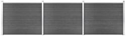 vidaXL Set panouri gard, 526x146 cm, negru, WPC (3070460) - comfy