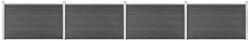 vidaXL Set de panouri de gard, negru, 699 x 105 cm, WPC (3070449) - comfy