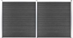 vidaXL Set de panouri de gard, negru, 353 x 186 cm, WPC (3070429) - comfy