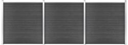vidaXL Set de panouri de gard, negru, 526 x 186 cm, WPC (3070430) - comfy