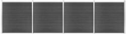 vidaXL Set de panouri de gard, negru, 699x186 cm, WPC (3070431) - comfy