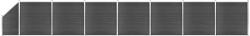 vidaXL Set de panouri de gard, negru, 1311x(105-186) cm, WPC (3070443) - comfy