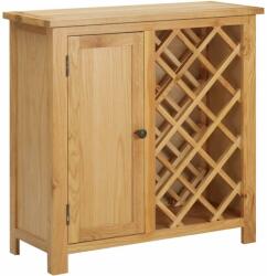 vidaXL tömör tölgyfa bortartó szekrény 11 palackhoz 80 x 32 x 80 cm (289200) - pepita