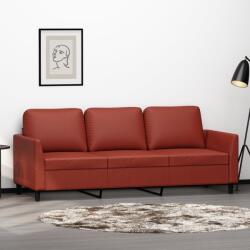 vidaXL Canapea cu 3 locuri, roșu vin, 180 cm, piele ecologică (348927) Canapea