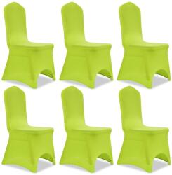 vidaXL Husă de scaun elastică, 6 buc. , verde (131414)