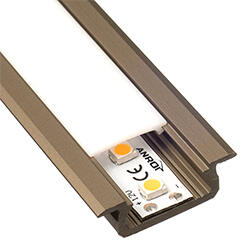 Lumines Type-Z Barna - Süllyeszthető LED szalagos alu profil (Opál búrával) (LUMINES-Z2-I + LUMINESB-K2020-ML (2,02m/pcs))